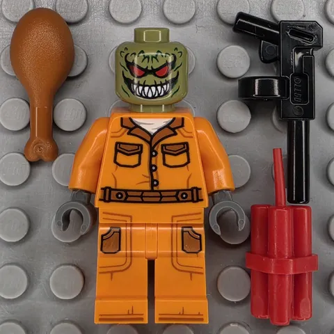 Lego DC Super Heroes Minifigure SH1078 Killer Croc Prison Jumpsuit