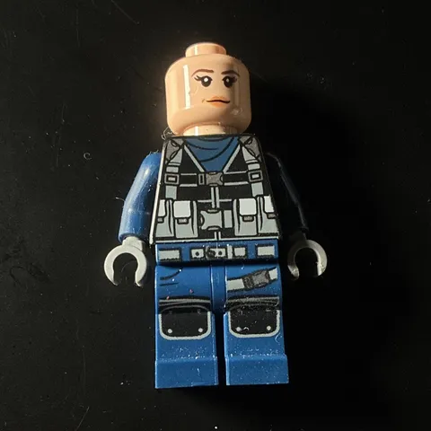 LEGO Minifigure Blue Outfit w/ Printed Vest & Dual-Face Head, 2 Heads