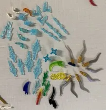 LEGO Ice Effect & Fantasy Creature Horns Lot 50+ Trans-Blue Pieces