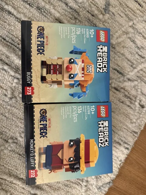 Lego BrickHeadz One Piece Monkey D Luffy 40799 & 40800 Buggy the Clown BOTH NEW