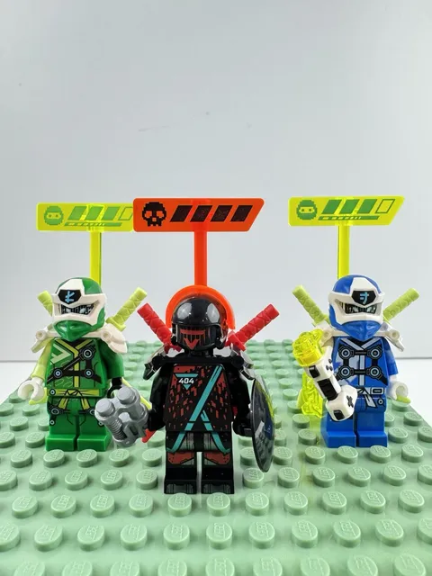 LEGO Ninjago Prime Empire Minifigure Lot Digi Jay Lloyd Red Visor Accessories