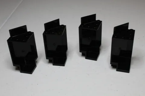 4x LEGO Castle Black Panel Corner Walls 2345