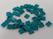 NEW LEGO x50 Dark Turquoise Plate 2X2 #3022 Lot Bulk MOC Parts
