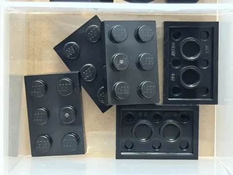 LEGO Parts - Black Plate 2 x 3 - No 3021 - QTY 5
