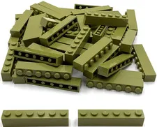 Lego 50 New Olive Green Bricks Building Blocks 1 x 6 Parts