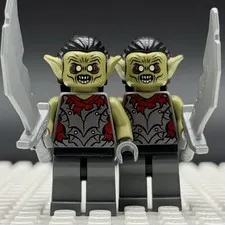 LEGO Lord of the Rings Moria Orc Minifigure Lot x2 lor011 Olive Green