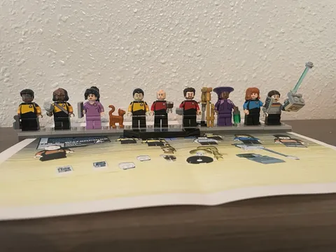 Lego Star Trek Enterprise-D 10356 Minifigures With Display Stand Only, No Ship