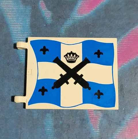 Vintage LEGO Flag 6 x 4 w Crossed Cannons Blue & White Part! 6274 6276 6265 6267