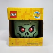 LEGO Green Zombie Head Storage Container Small 6x7" NEW