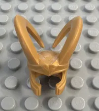 LEGO Marvel Loki Pearl Gold Horned Helmet 10909 Minifigure Headgear Genuine