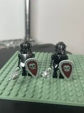LEGO Fantasy Era Castle Minifigure Black Skeleton Warriors Red Eyes Lot Of 2