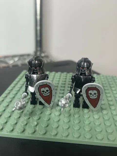 LEGO Fantasy Era Castle Minifigure Black Skeleton Warriors Red Eyes Lot Of 2