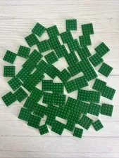 LEGO GREEN LOT 63 PCS 4X4 3X3 BASE PLATE VARIETY BUILDING PIECES