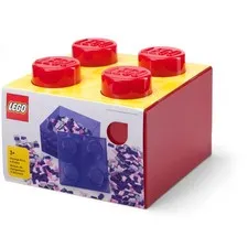 LEGO Storage Products: 40090804 4-Stud Brick Top Lid Translucent Red NEW