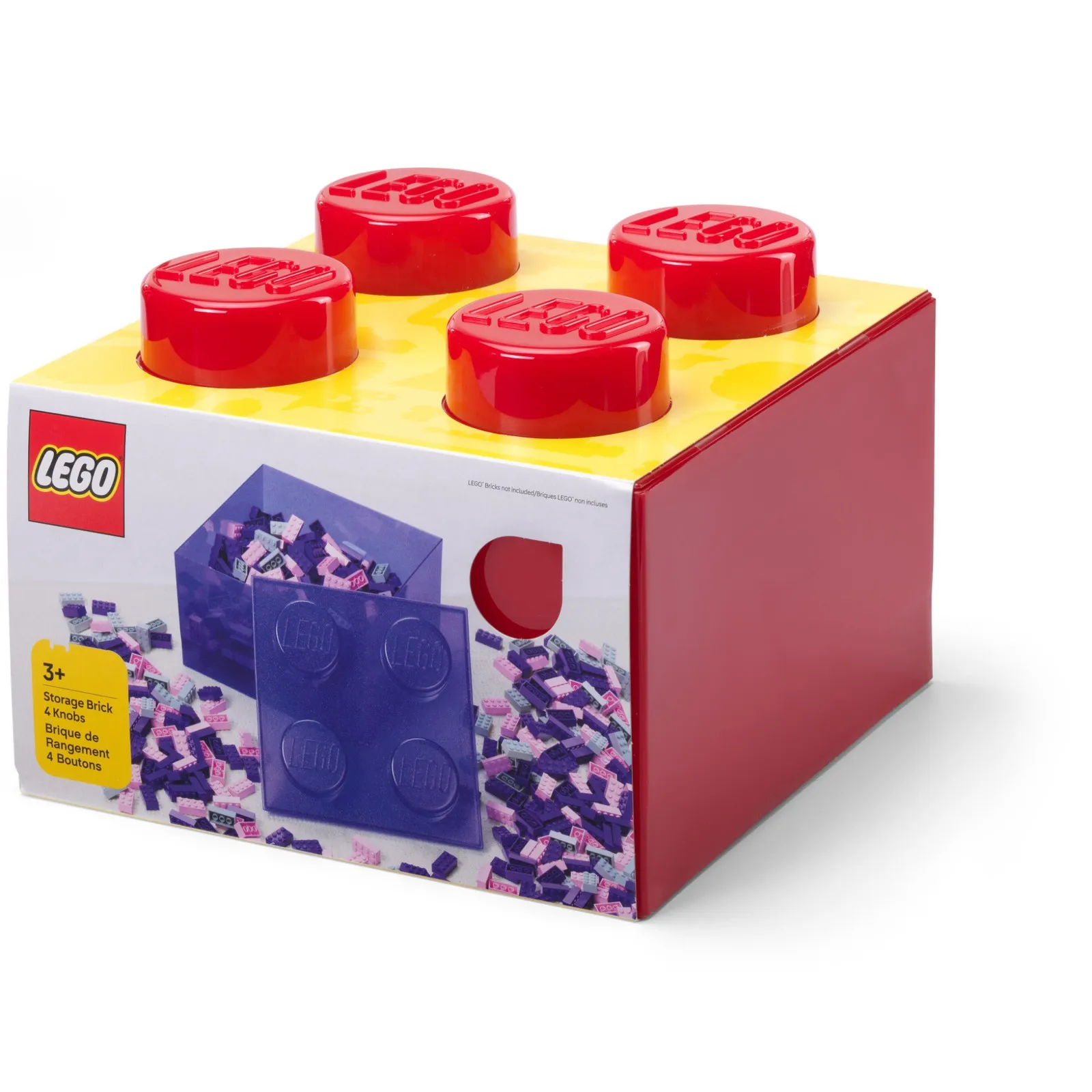 LEGO Storage Products: 40090804 4-Stud Brick Top Lid Translucent Red NEW