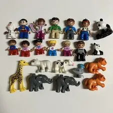 Lego Duplo Lot Figures Animals Panda Kids Olaf Superman Tigers +