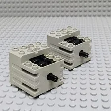 LEGO Lot of 2 Light Gray Electric 9V Mini Motor Piece Heavier r3. Tested. 