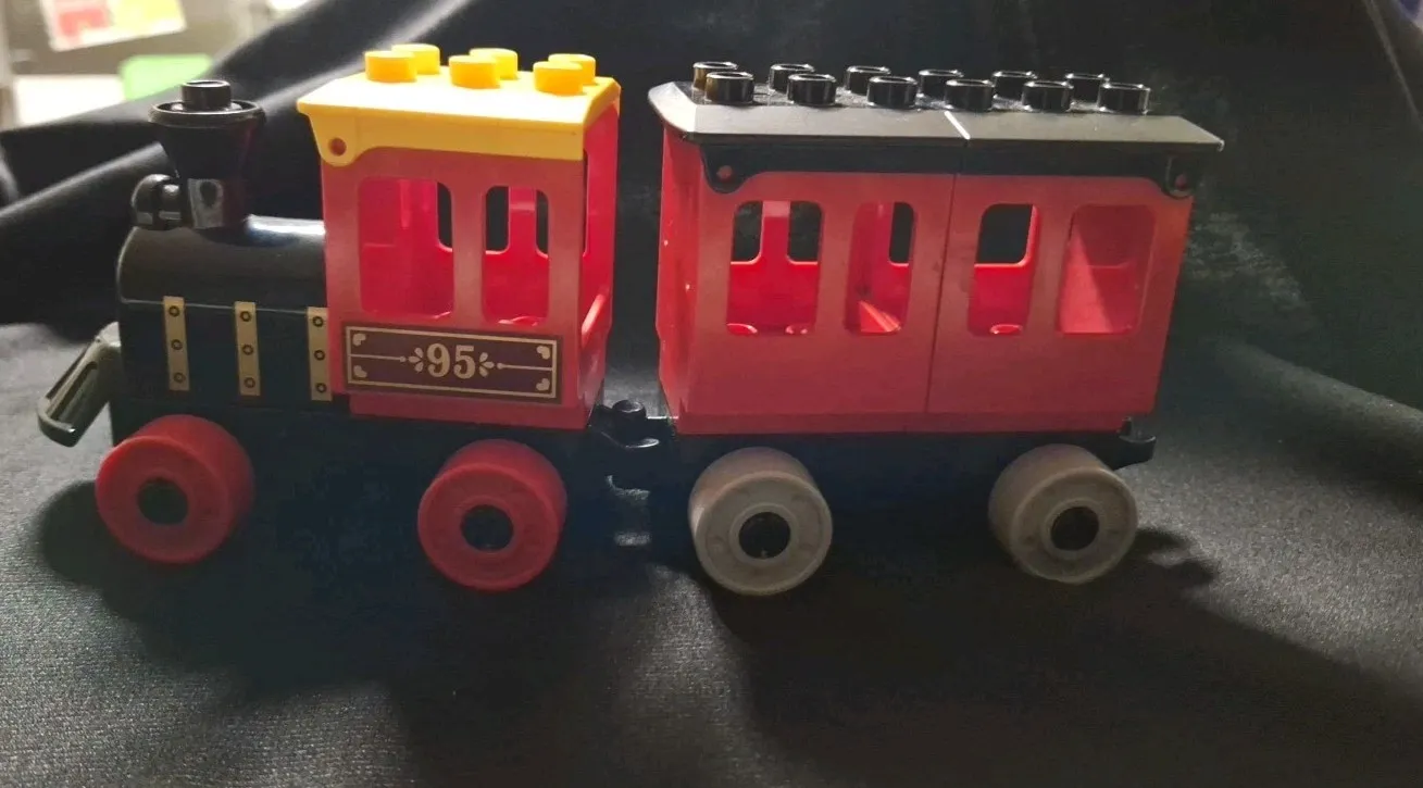 LEGO Duplo  Red Locomotive Train Passenger Car