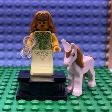 LEGO Minifigures Elf Female Princess Minifigure w/ Goblet & White Unicorn