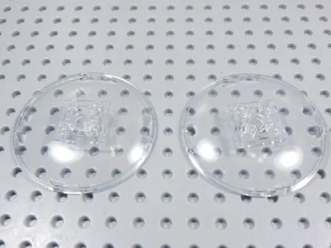 LEGO Lot of 2 Trans Clear Round 6x6 Radar Dish Saucers BK