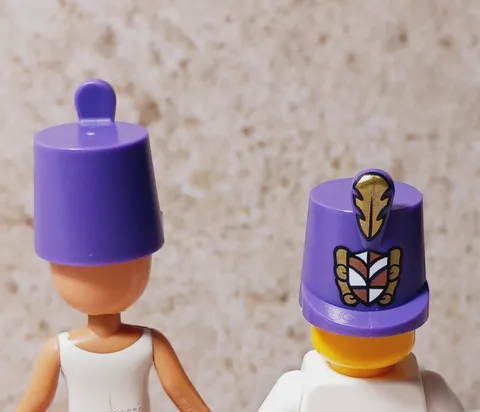 New LEGO Pharoah Fez Hat Printed Purple Gold Gorgeous Feather Plume Headgear