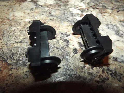 2 Lego City Train Car Wheels Fits RC 9V IR Track Sets (Black)