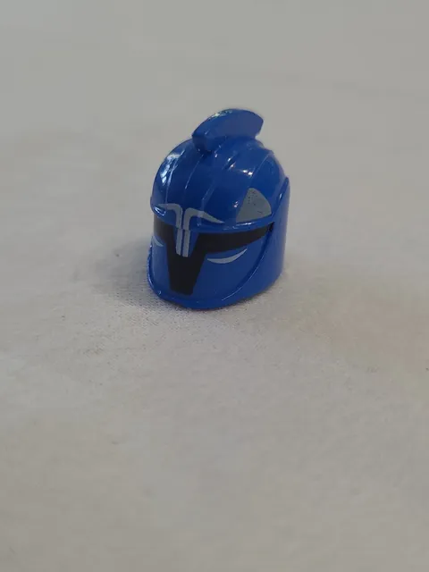 LEGO - Minifig, Helmet - Senate Commando Captain - Curved White Lines - Blue