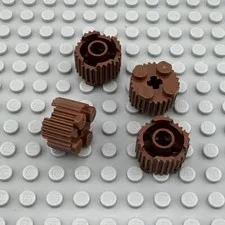 LEGO Brick Round - Reddish Brown - 2 x 2 with Axle Hole and Grille - QTY x4