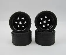 Lego Technic Black Wheel 56145 + Black Tire 37 x 22 55978 ~ SET of 4