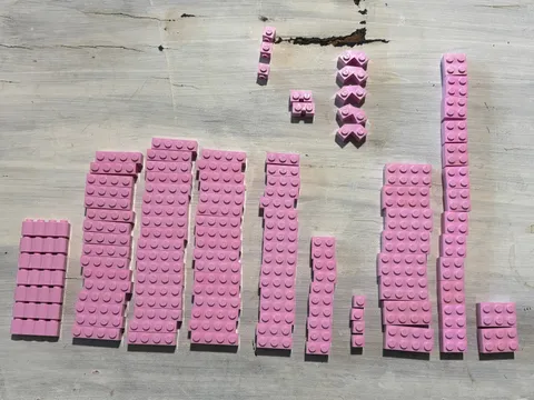LEGO Bright Pink Bricks Lot 120 Pcs Genuine LEGO 1x4 1x3 2x2 2x4 Headlight Brick