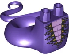 LEGO Dark Purple Lower Body, Serpent with Molded Flexible Rubber (Same Color) Ta