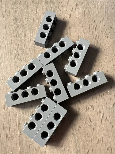 LEGO 3701 Dark Bluish Gray Technic, Brick 1 x 4 with Three Holes - 9 Pieces