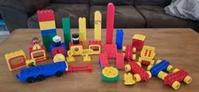 Vintage Bulk Lot Lego Duplo 75+ item Figures vehicle train door window sea boat