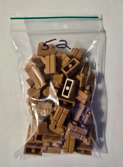 Medium Nougat 1x2 Masonry Bricks Part No. 98283