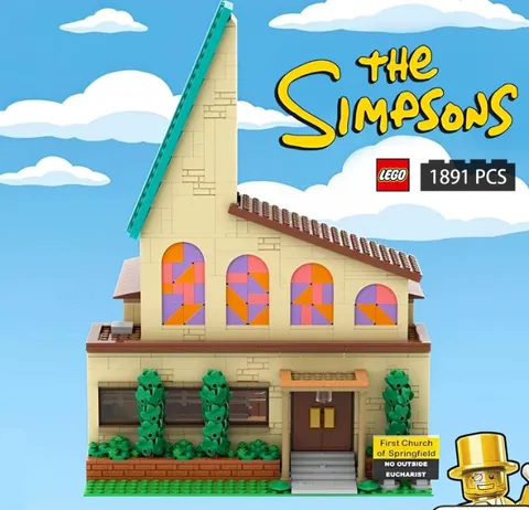 MOC LEGO The Simpsons Family, Springfield Church, Parts Package，1891 Pieces
