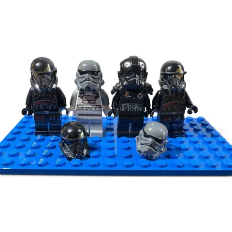 LEGO Star Wars Minifigure Lot of 4 Black Gray Storm & Death Trooper Extra Helmet