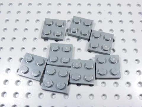 LEGO Lot of 8 Dark Bluish Gray 2x2 Plates BE