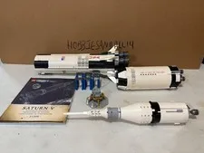 Lego Ideas !! 21309 NASA Apollo Saturn V Used 99.9% Complete Yellowing !!