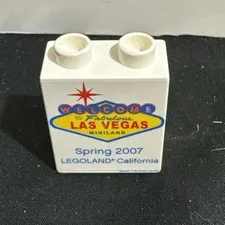 Duplo 1x2x2 Promo BRICK Welcome to Las Vegas Mini Land Spring 2007 White