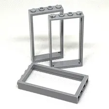 LEGO Parts Lt. Bluish Gray Door, Frame 1 x 4 x 6, 60596/40289 X 3