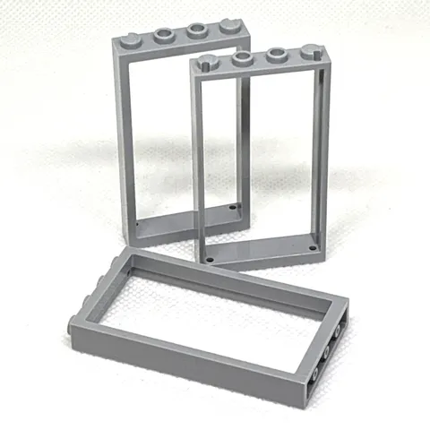 LEGO Parts Lt. Bluish Gray Door, Frame 1 x 4 x 6, 60596/40289 X 3