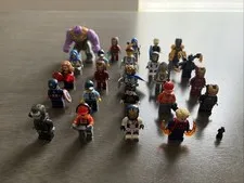 Large Lego Minifigure Lot Including Marvel, City, And Medieval W Accessories