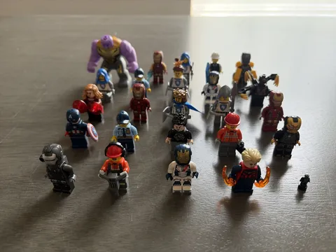 Large Lego Minifigure Lot Including Marvel, City, And Medieval W Accessories