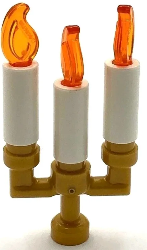 Lego New Pearl Gold Minifigure Utensil Candlestick Candelabra Part