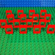 LEGO Red Vintage Window 1 x 2 x 2 With Glass Pane, 3081bc01 Lot Of 16
