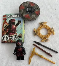 LEGO NINJAGO NRG Cole 9572 Minifigure Spinner Set w/ Weapons & Instructions