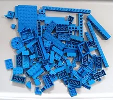 BLUE Bulk LEGO Lot of 207 grams of Random Parts Bricks Plates Specialty Pieces