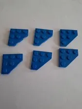 No 399 6x Lego Plate 3x3 Slope Corner 2450 Blue