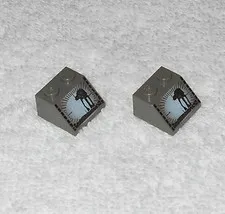 LEGO Star Wars - (x2) Slopes With AT-AT Pattern - 3039px11 - From 7130 1999