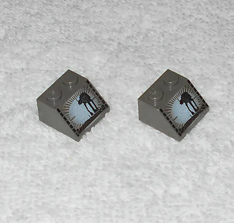 LEGO Star Wars - (x2) Slopes With AT-AT Pattern - 3039px11 - From 7130 1999